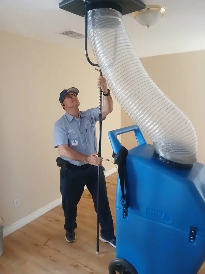 HVAC Installation technician using HEPA equipment in Fountain